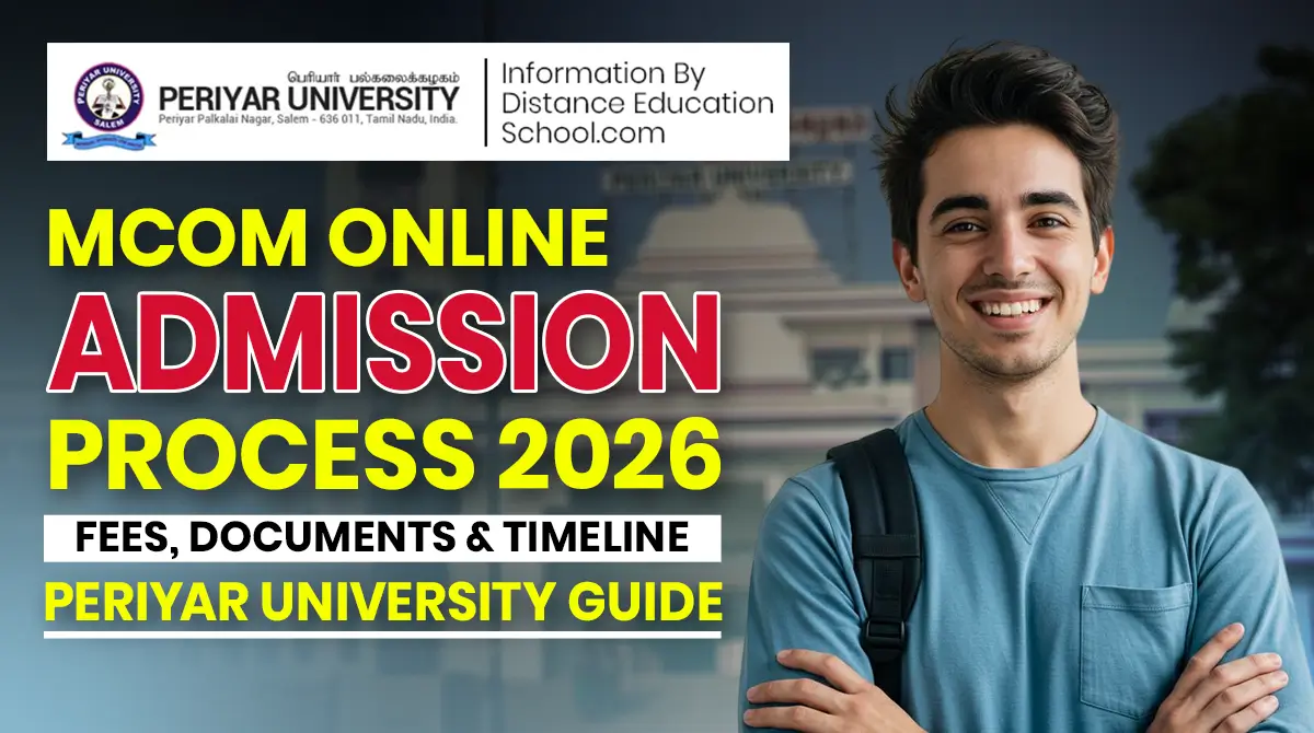 Mcom Online Admission process 2026 fees documents timeline periyar university