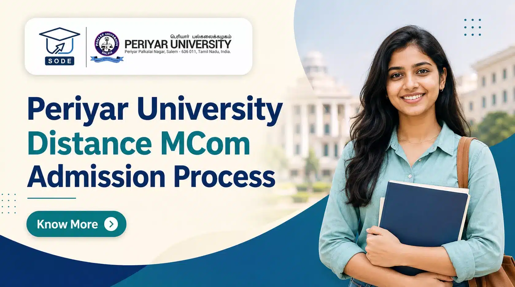 Periyar University Distance MCom Admission Process