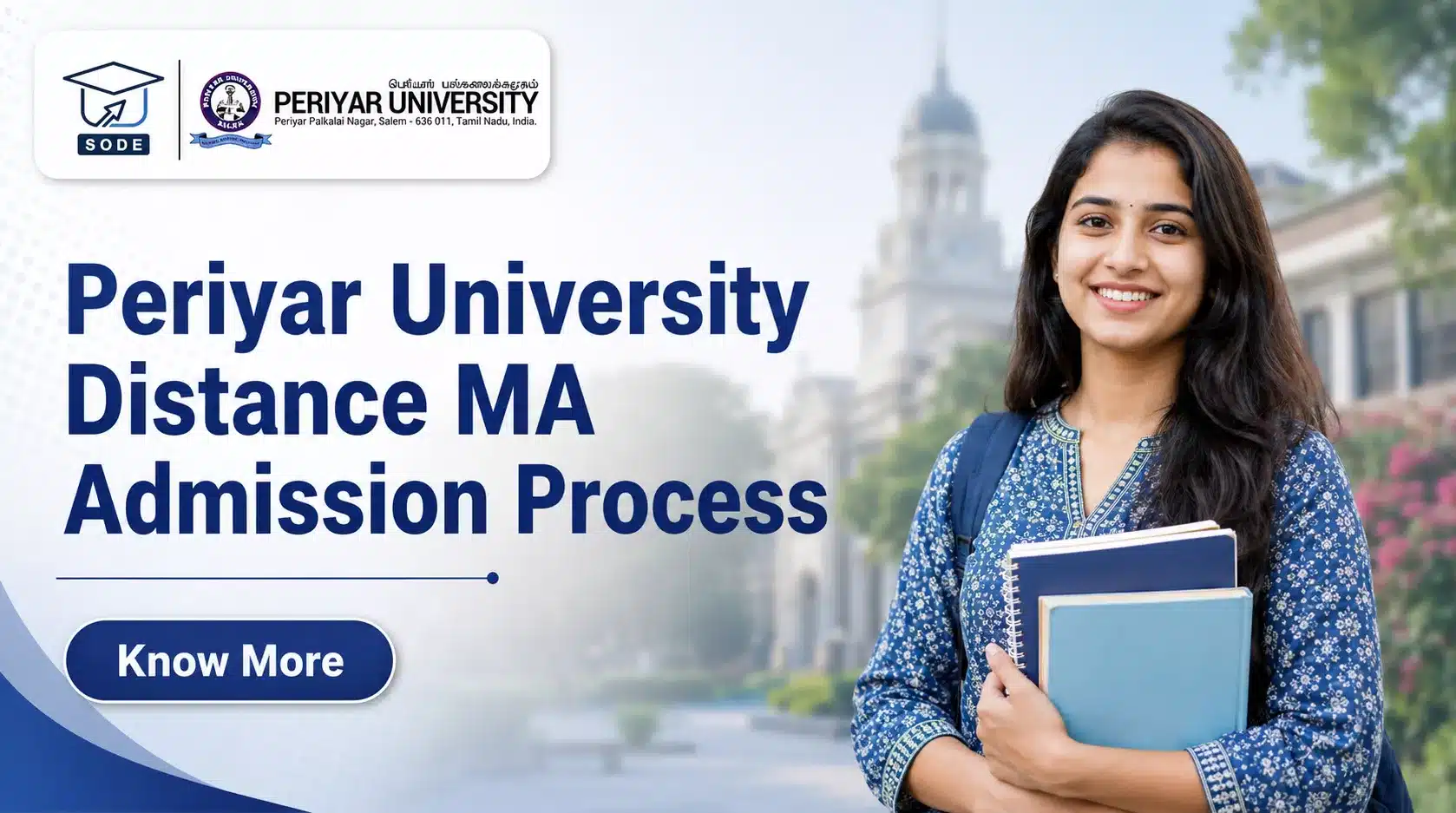 Periyar University Distance MA Admission Process